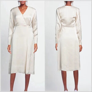 Elegant Long Sleeve Cream Dress